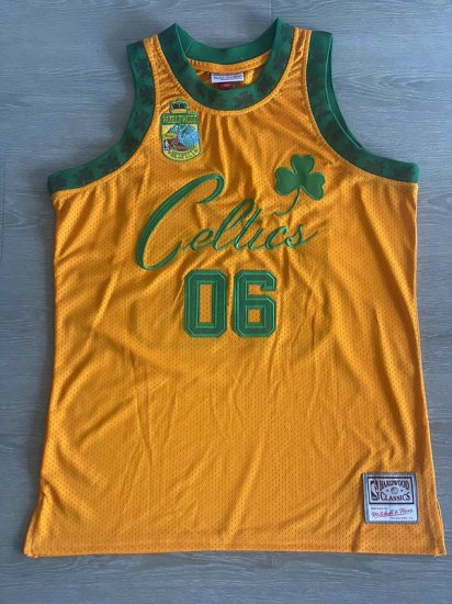 Maillot de Basket #06 Bodega M&N Worldwide Respect Jaune